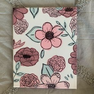 Pink themed floral canvas (8’’x10’’)